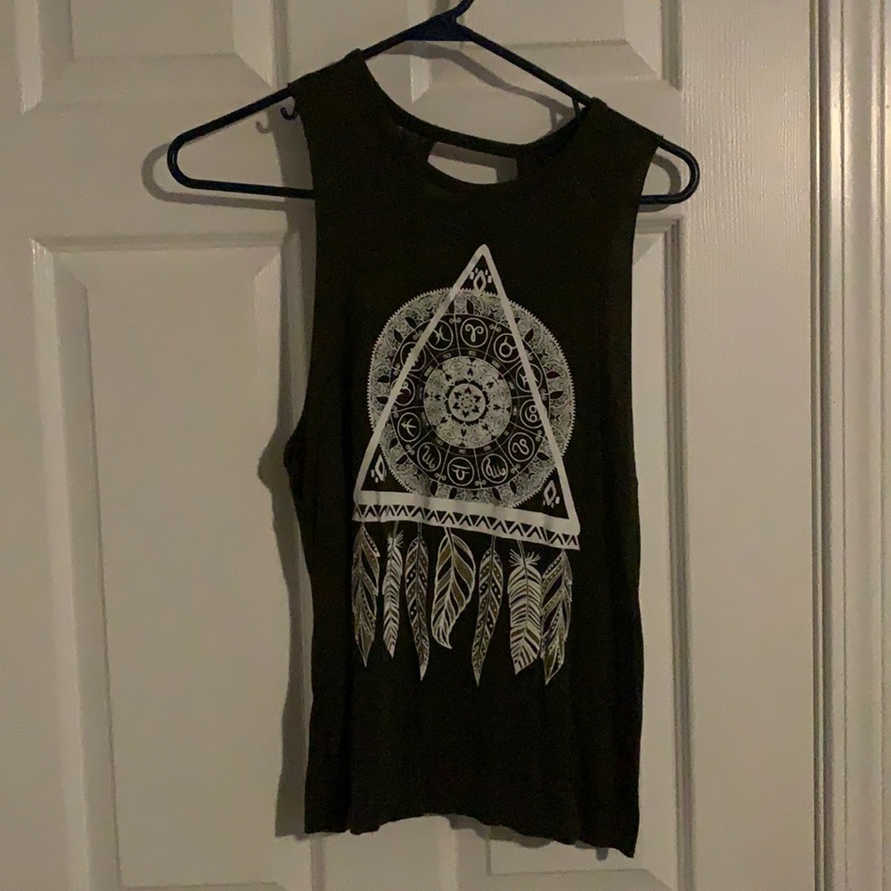 Open back green tank top